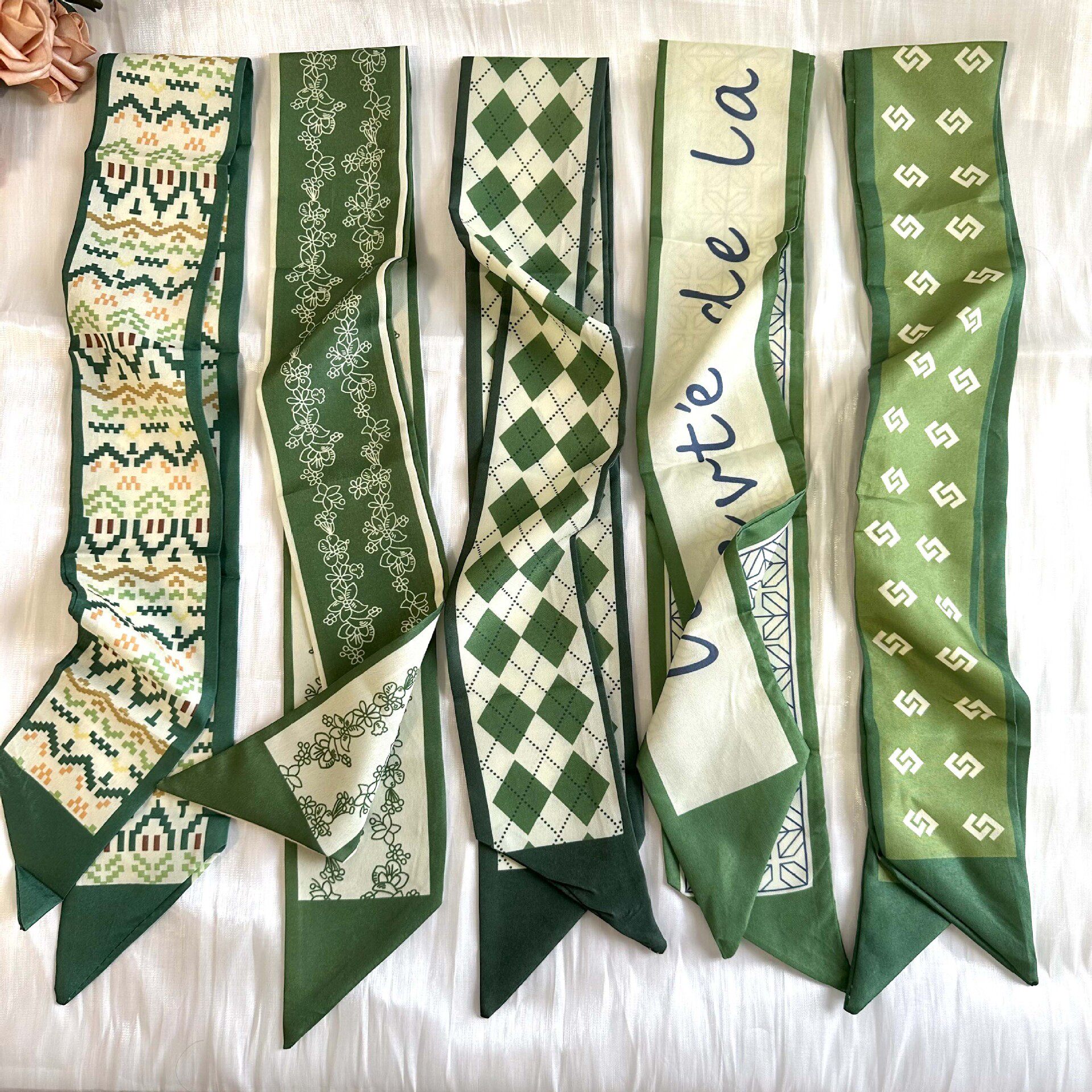 长条邦包小丝巾缠绕系包手柄领巾