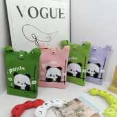 针织包国风潮流熊猫小方包手机包可伸缩肩带日常小巧可爱斜挎包女