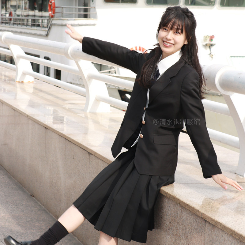 清水绀色三粒扣JK西服基础款图片