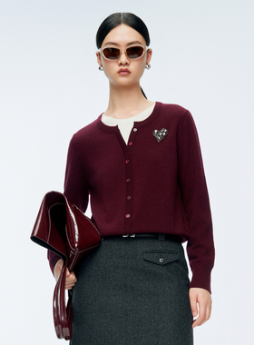 婉甸2025年冬季新品红灰四色假两件套头衫1244W08GS3