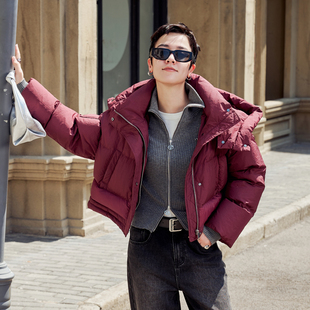 羽绒服1244D14GS3 安可拉红短款 婉甸2025年冬季 新品