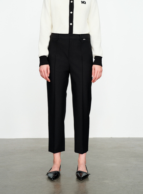 婉甸2025春季新品黑色合体裤百搭风休闲裤1241P12SJ2YX