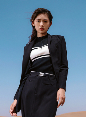 婉甸2026春季新品黑色西装外套1251Q06MS2YX