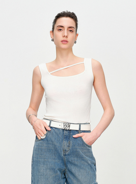 婉甸2025夏季新品米白毛织背心1242W04RSA