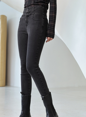 婉甸2024冬季新品灰长裤铅笔裤立体裁剪长裤1234X04RX2YX