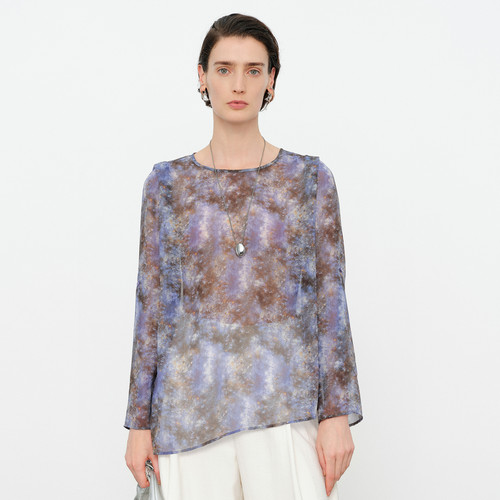 婉甸2026夏季新品宇宙星空紫套头上衣1252H28YD5