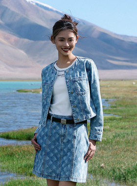 婉甸2025春季新品幻蓝色丹宁外套百搭风1241O19RX3