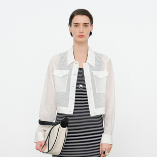 婉甸2026夏季 玉白色天丝亚麻单外套1252O01RS1 新品