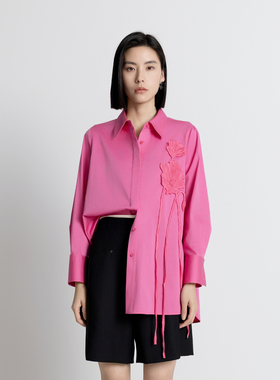 婉甸2025年秋季新品霞光粉长袖衬衫1243S01DZA