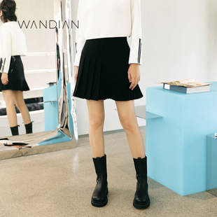 1233K06RS2 日常上班黑色短裙下装 婉甸秋季 新品