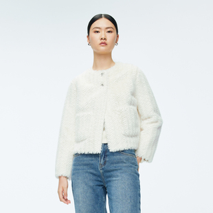 婉甸2025年冬季新品云白短款外套1244O07JN4