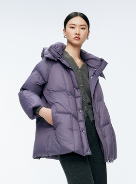 婉甸2025年冬季新品佩斯利紫中长款羽绒服1244D27GS4