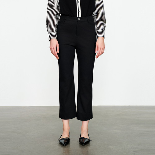 婉甸2025春季新品黑色小喇叭裤百搭风休闲裤1241P07DY1