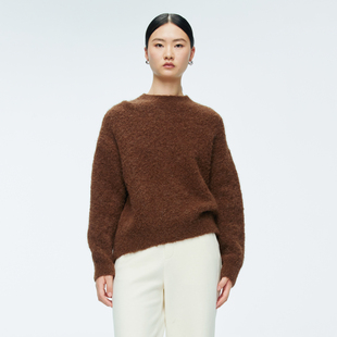 婉甸2025年冬季新品棕榈咖毛织套头衫1244W27ZY2