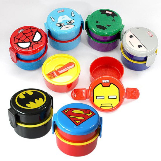 日本进口儿童绿巨人 雷神 双层饭盒2层餐具盒500ml水果盒