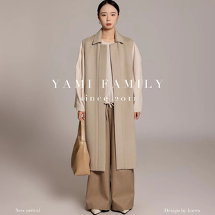 马甲634长毛翻领休闲通勤洋气女装 羊毛马甲外套 羊毛长款 韩国新款