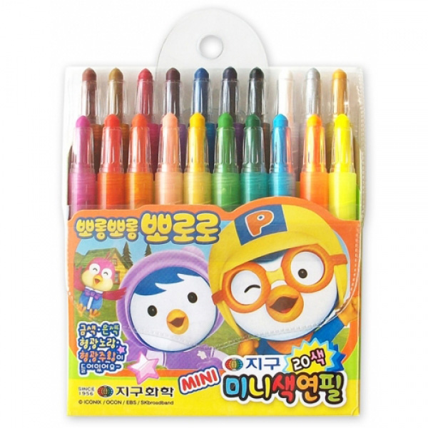 韩国进口 小企鹅 凯蒂猫冰雪奇缘不沾手旋转儿童无毒蜡笔 水彩笔