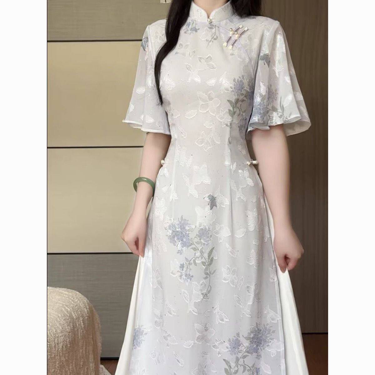 苏州正品改良旗袍气质显瘦2026新款夏季薄款温婉淑女新中式连衣裙