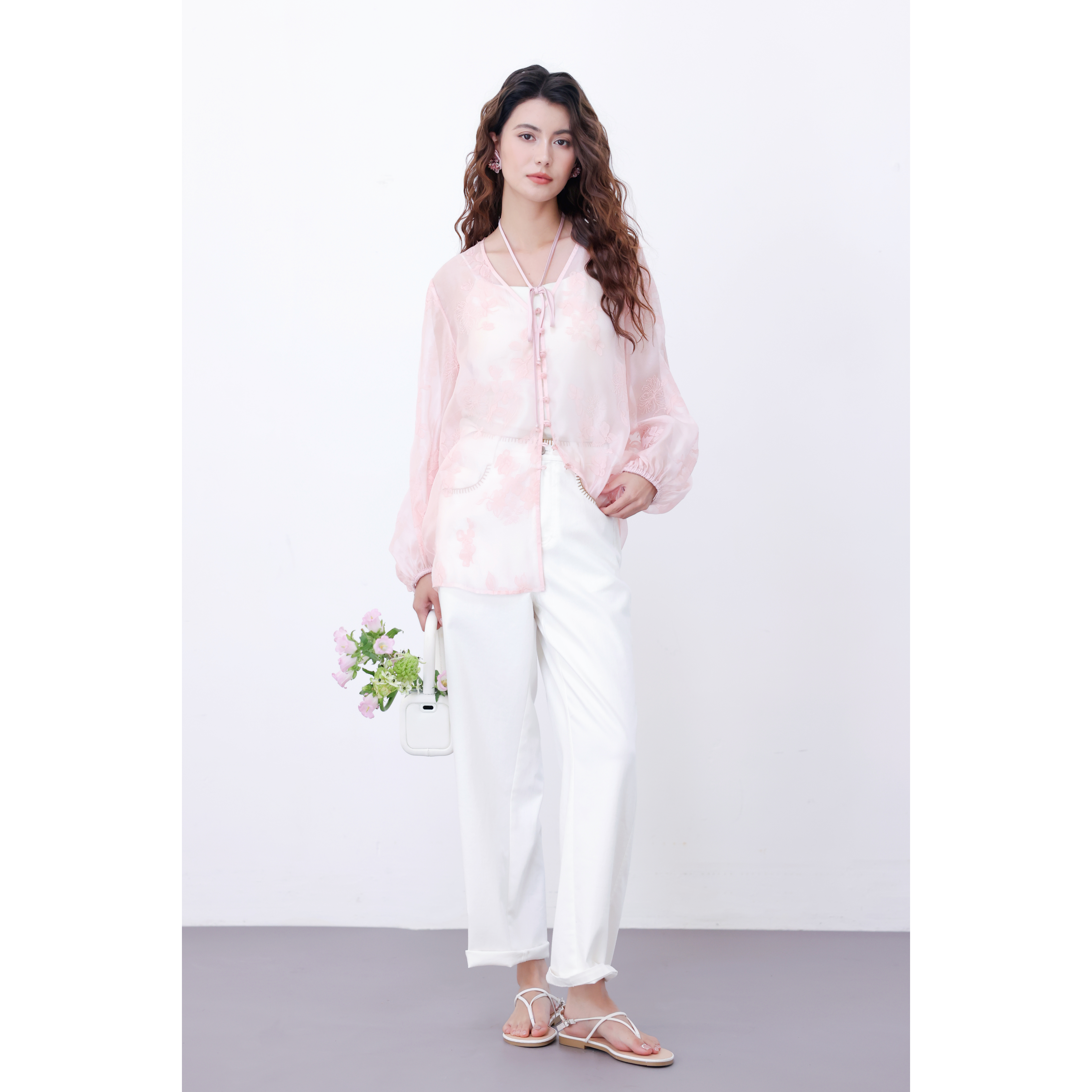 【昕怡粉丝专享】2025安所新中式显白新款粉色衬衫GX1C208