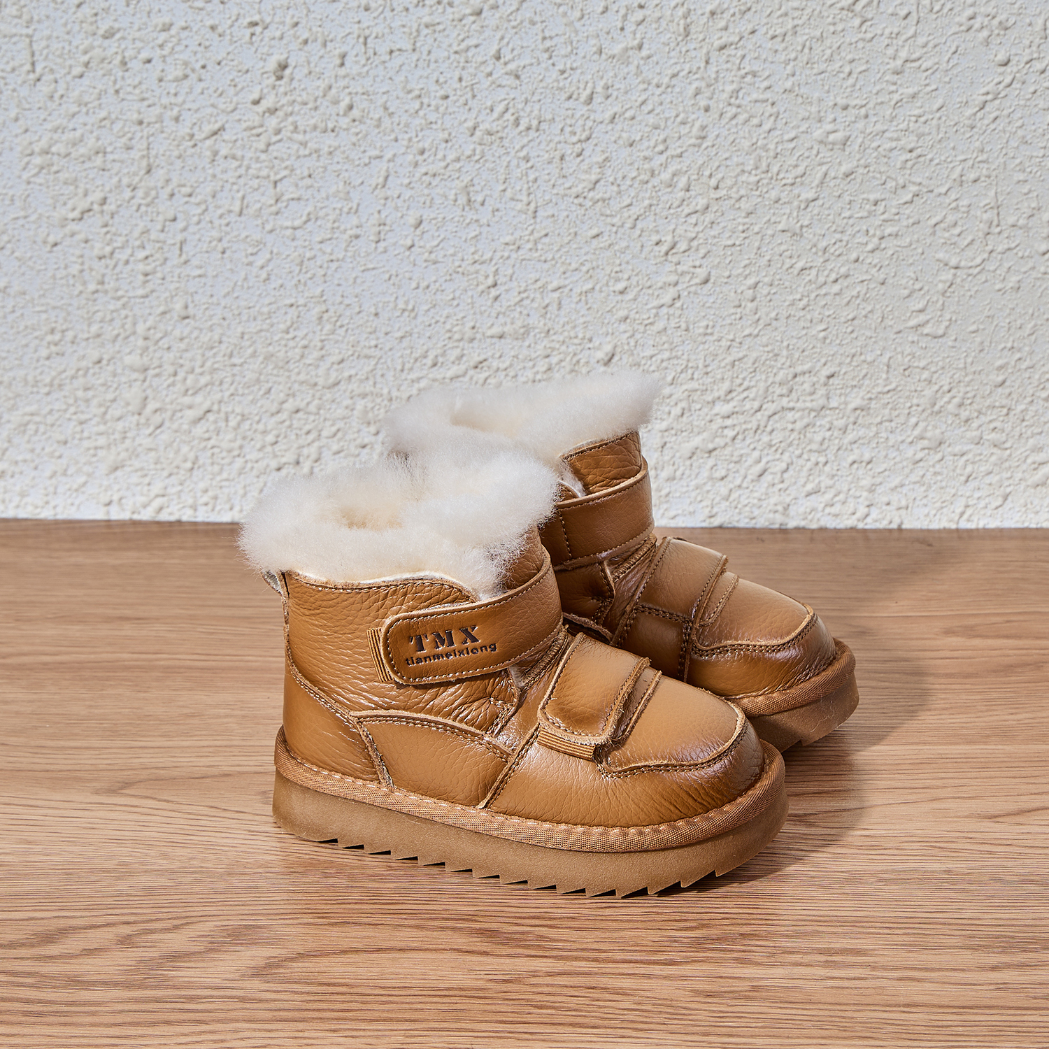 儿童雪地靴男女童皮毛一体棉鞋子