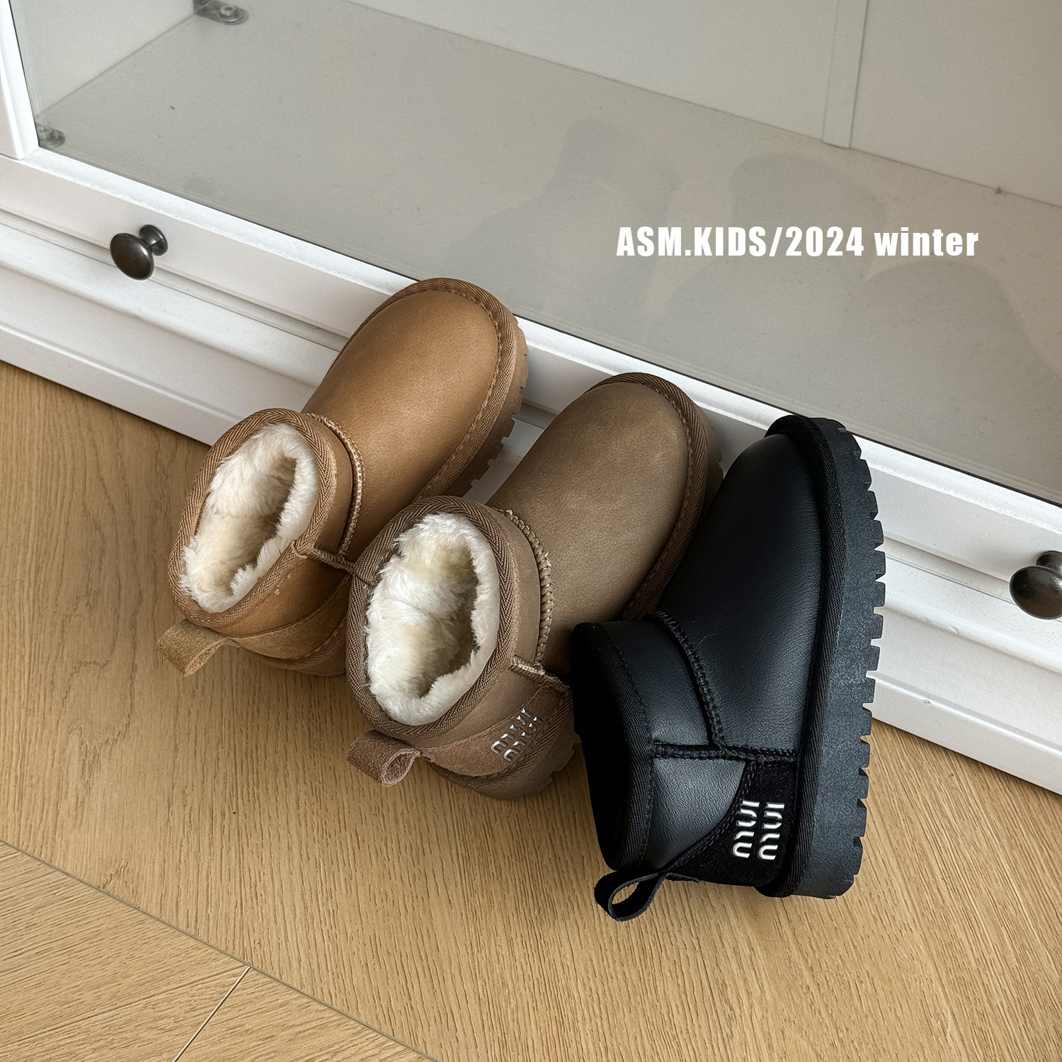 真皮儿童雪地靴真皮女童软底短靴