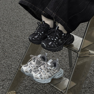 中大童休闲跑步鞋 儿童运动鞋 男女童加绒二棉老爹鞋 新款 2025秋冬季