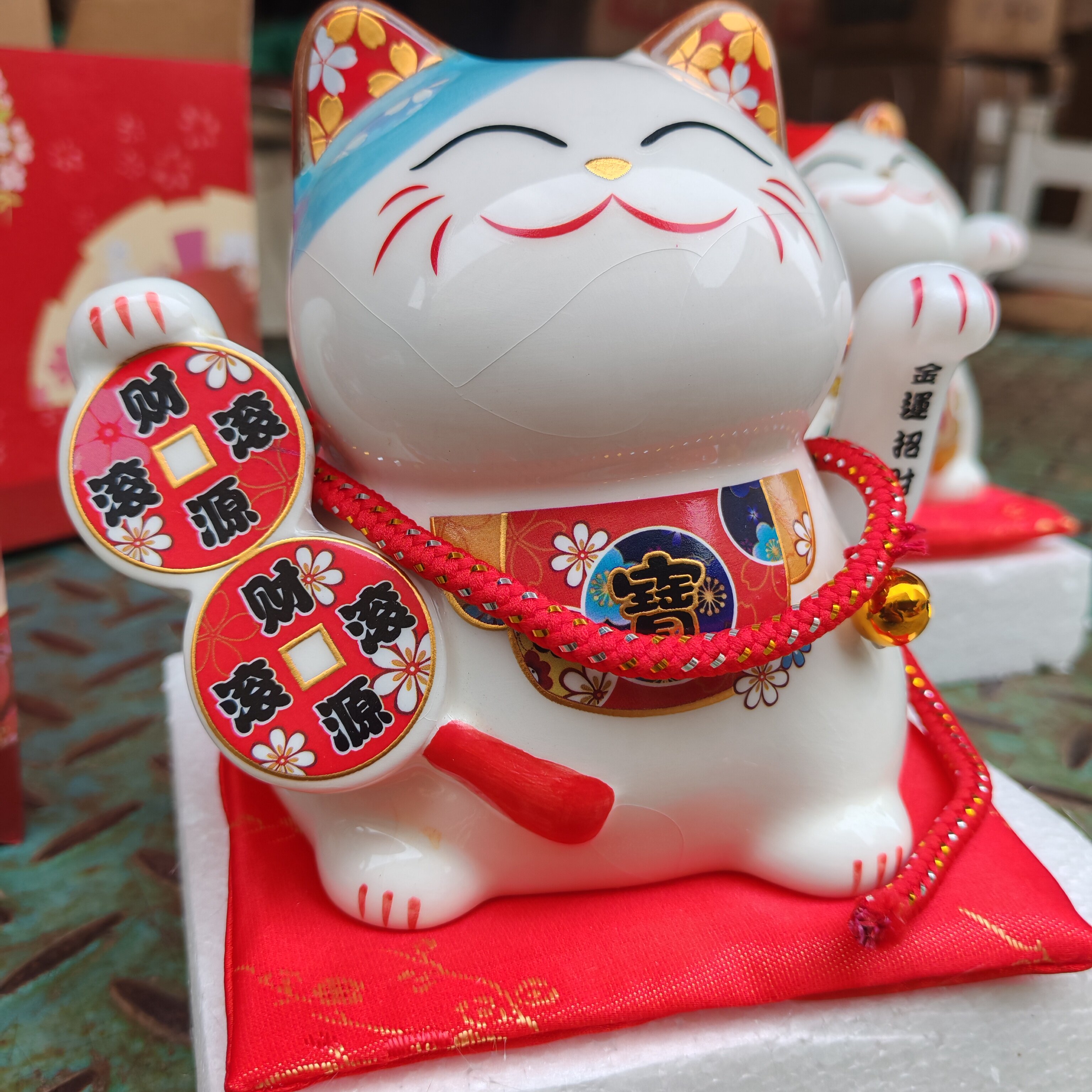 摇手招财猫摆件开业小号店铺收银台家居客厅桌面装小视频