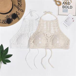 文胸性感系带泳装 上衣波西米亚民族风刺绣短款 泳衣女装 夏季