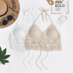 上衣泳装 文胸系带女装 波西米亚民族风 性感刺绣短款 泳衣夏季