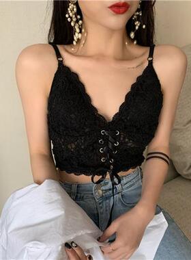 蕾丝吊带小背心女春夏季新款设计感内搭辣妹短款性感领上衣