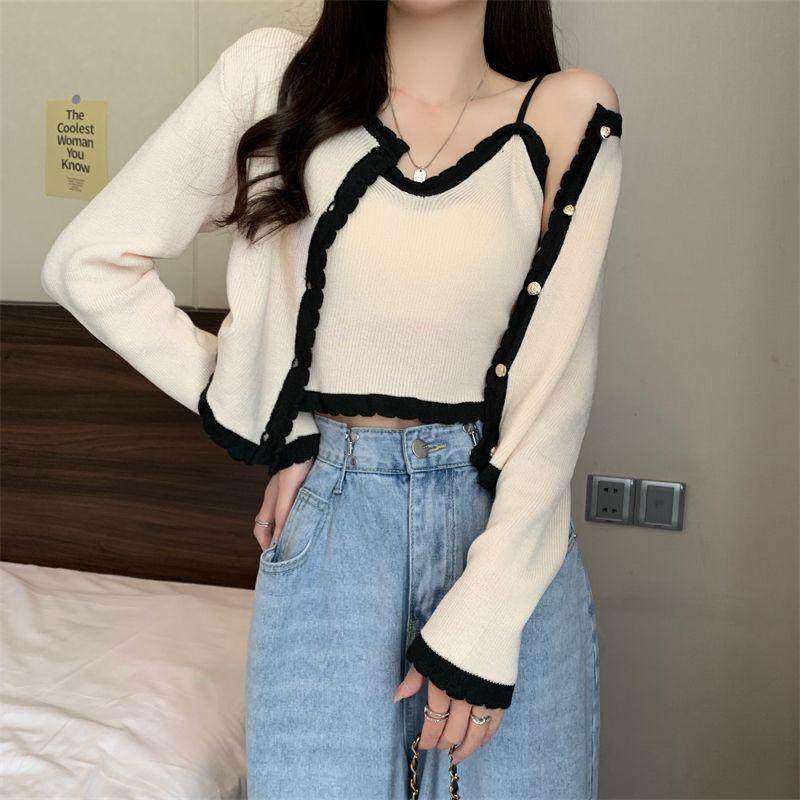 纯欲风小香风辣妹抹胸吊带背心女秋季新款小众美背打底上衣性感