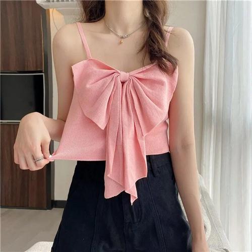 吊带背心女夏季ins内搭仙蝴蝶结设计感小众外穿抹岩子木上衣新款