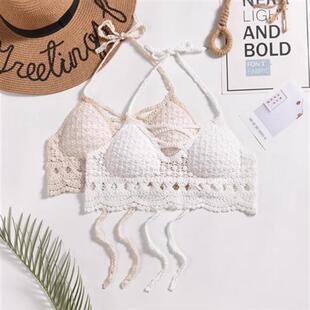 泳装 泳衣性感刺绣文胸系带上衣短款 女装 时尚 波西米亚 夏季