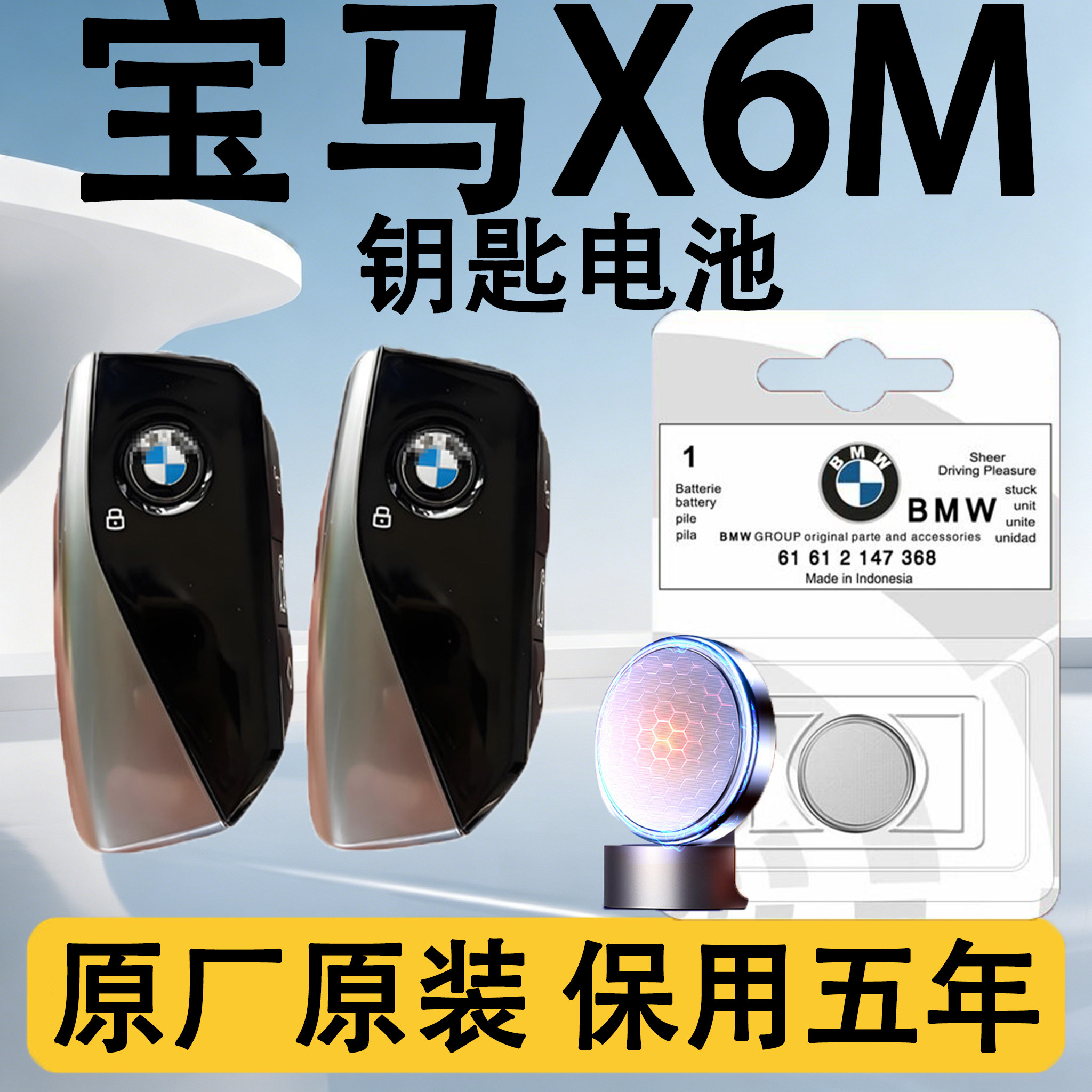 宝马X6M原装车遥控钥匙电池电子