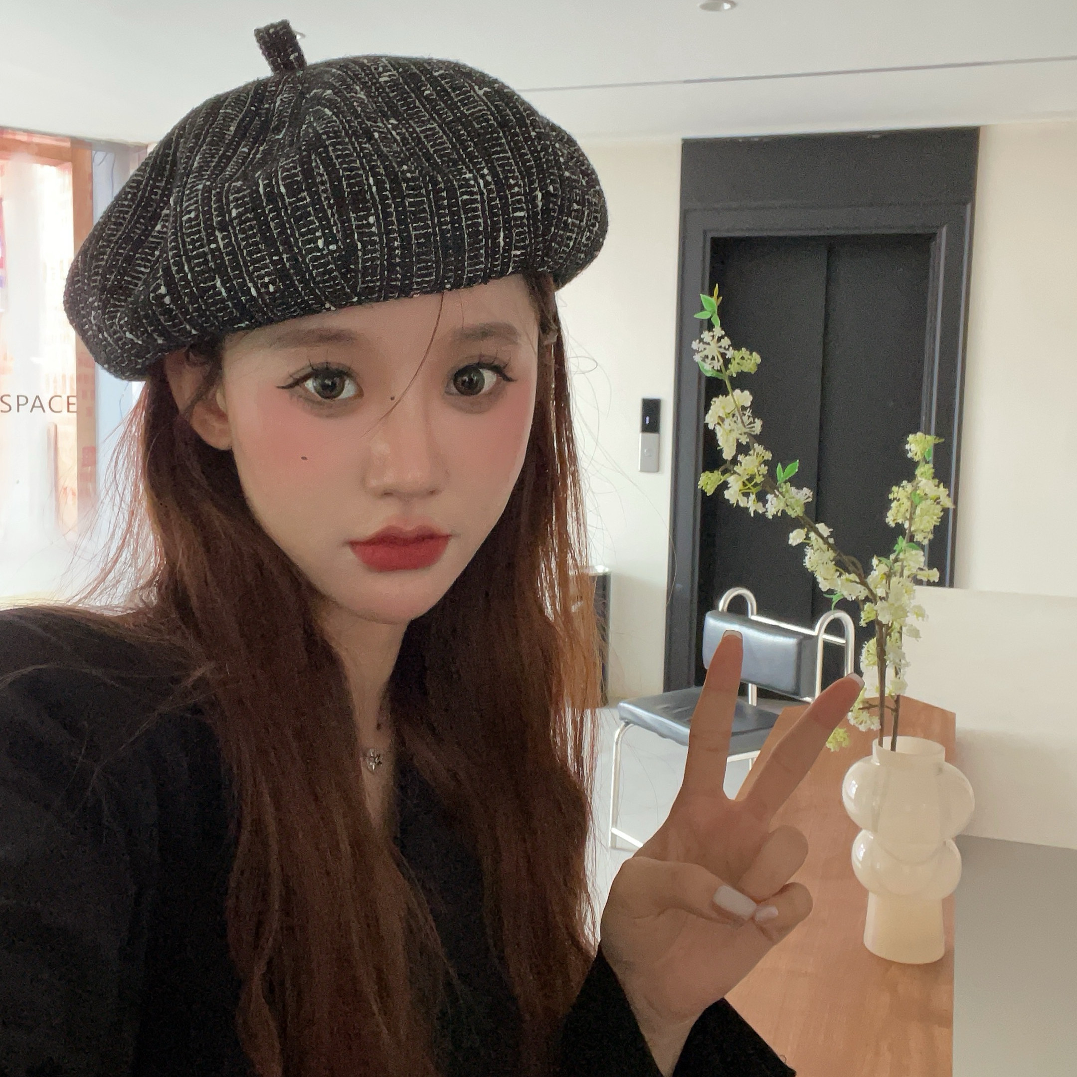 2025新款小香风显脸小贝雷帽女