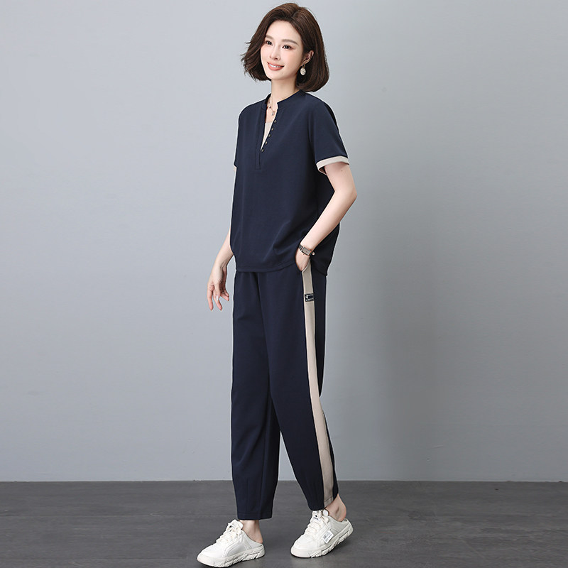 短袖卫衣运动服套装女2025夏季新款夏装两件套