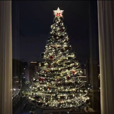 圣诞节装饰品毛条彩条玻璃墙面