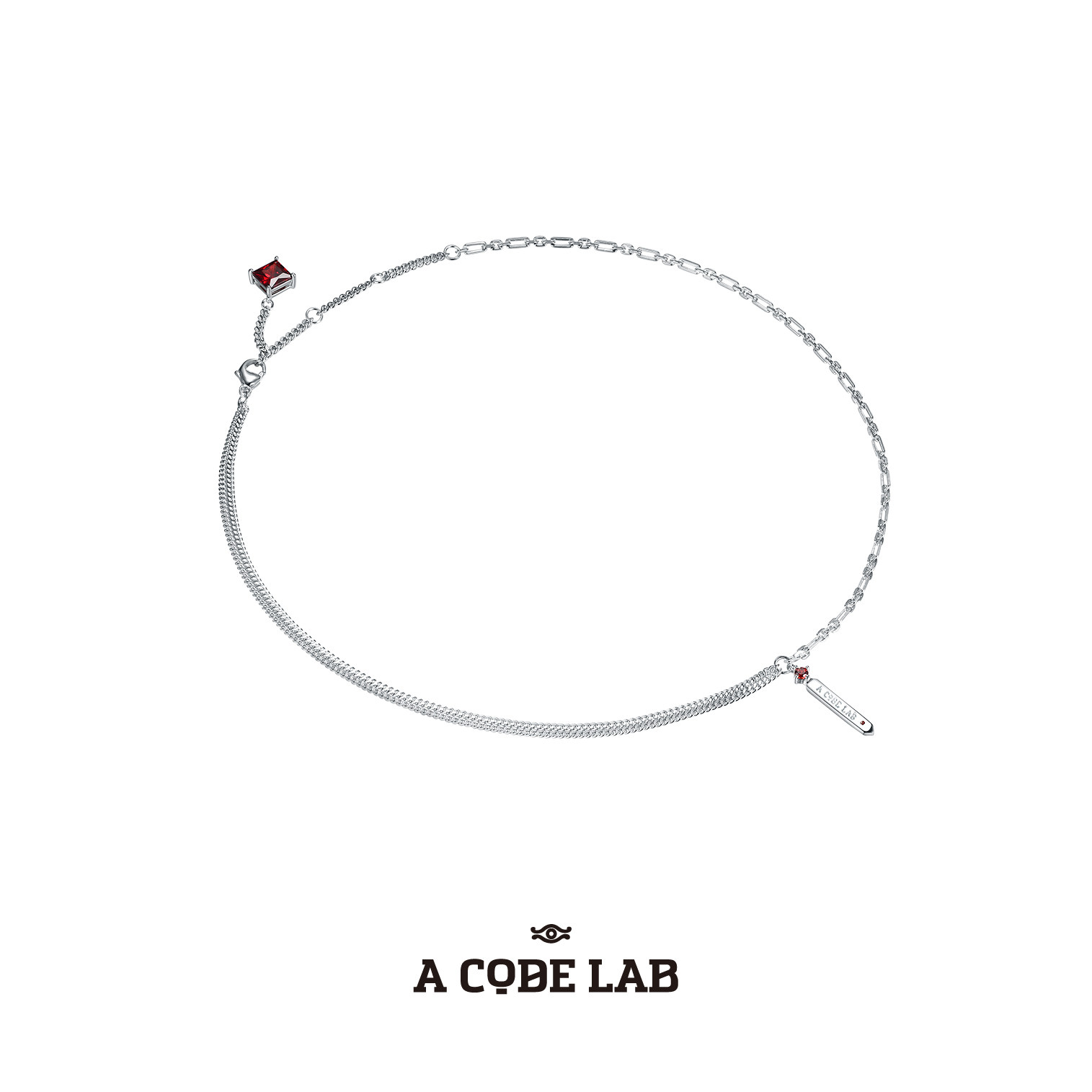 A CODE LAB 幻系列多链拼接红宝石项链 张真源何洛洛同款男女简约