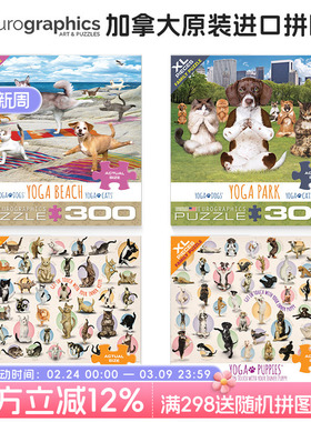 现货 Eurographics 加拿大进口拼图成人益智拼图瑜伽狗300片