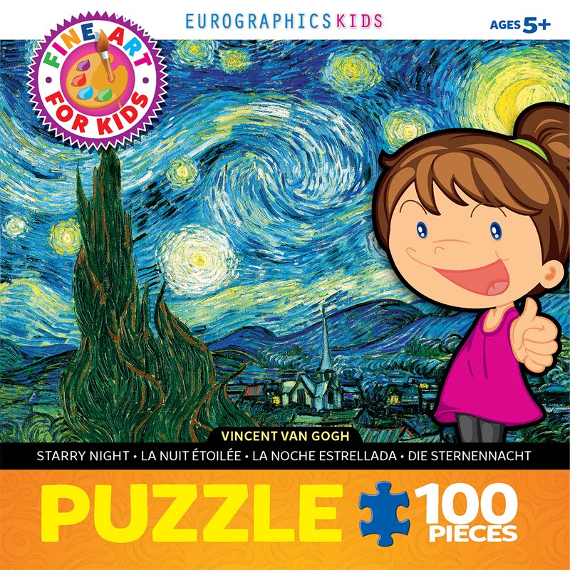 eurographics 加拿大进口儿童拼图 梵高 星夜100片 益智儿童