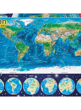 EDUCA西班牙 进口拼图 16760 地图夜光1000片 成人高难度解压玩具