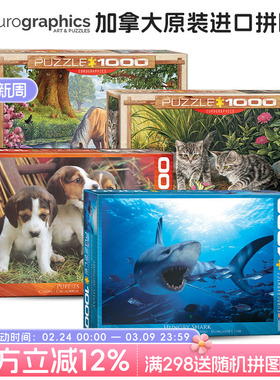 Eurographics 加拿大进口拼图成人 长颈鹿妈妈的吻 1000片 玩具