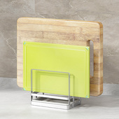 菜板架砧板架304不锈钢双格放置案板架锅盖架 厨房置物架收纳家用