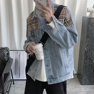 ins潮牌高街休闲外套春秋设计感小众潮流衣服 港风牛仔夹克男春季