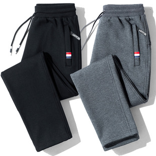 加绒加厚春秋款 男长裤 休闲裤 宽松直筒保暖潮流卫裤 男装 棉裤 运动裤