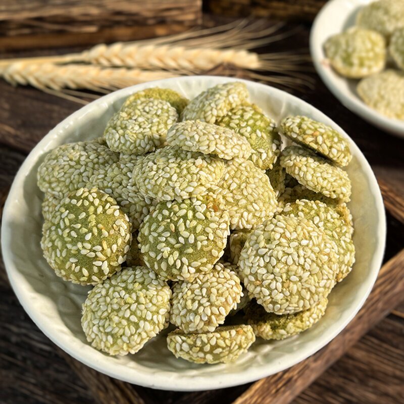 宁波苔菜芝麻圆饼麻雀蛋仔小饼金钱饼洋钱饼松脆酥饼小时候的味道