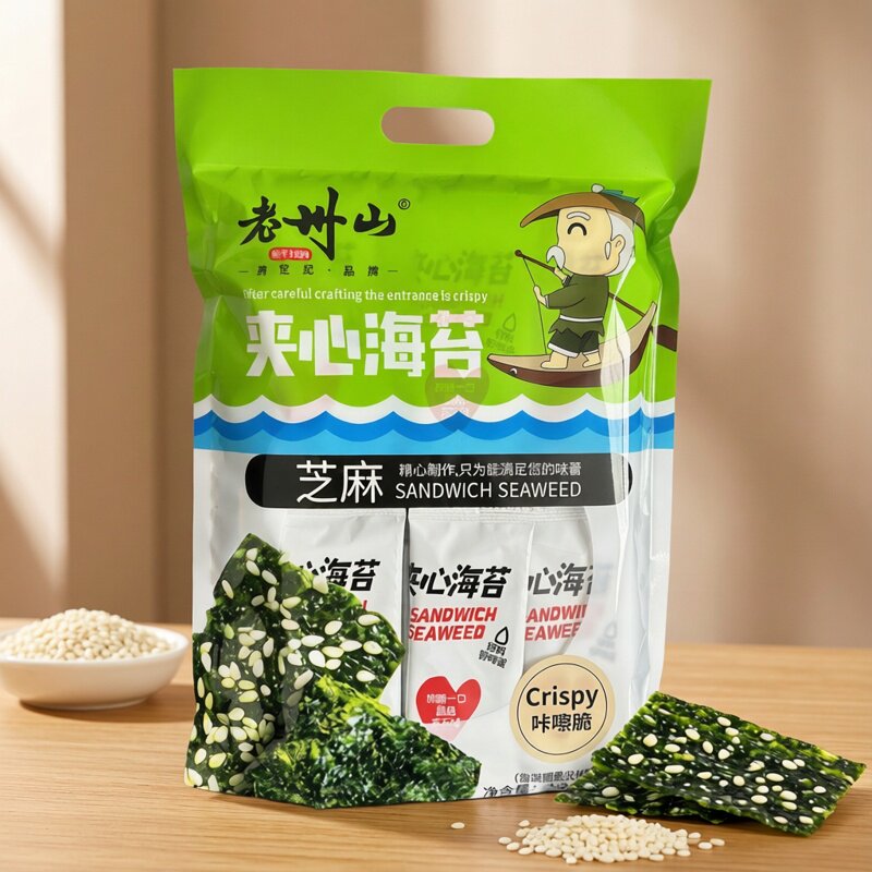老州山芝麻夹心海苔脆独立包装20小包舟山海产特产儿童零食酥紫菜