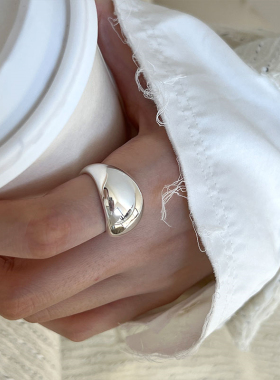 925通体纯银胖墩墩宽面戒