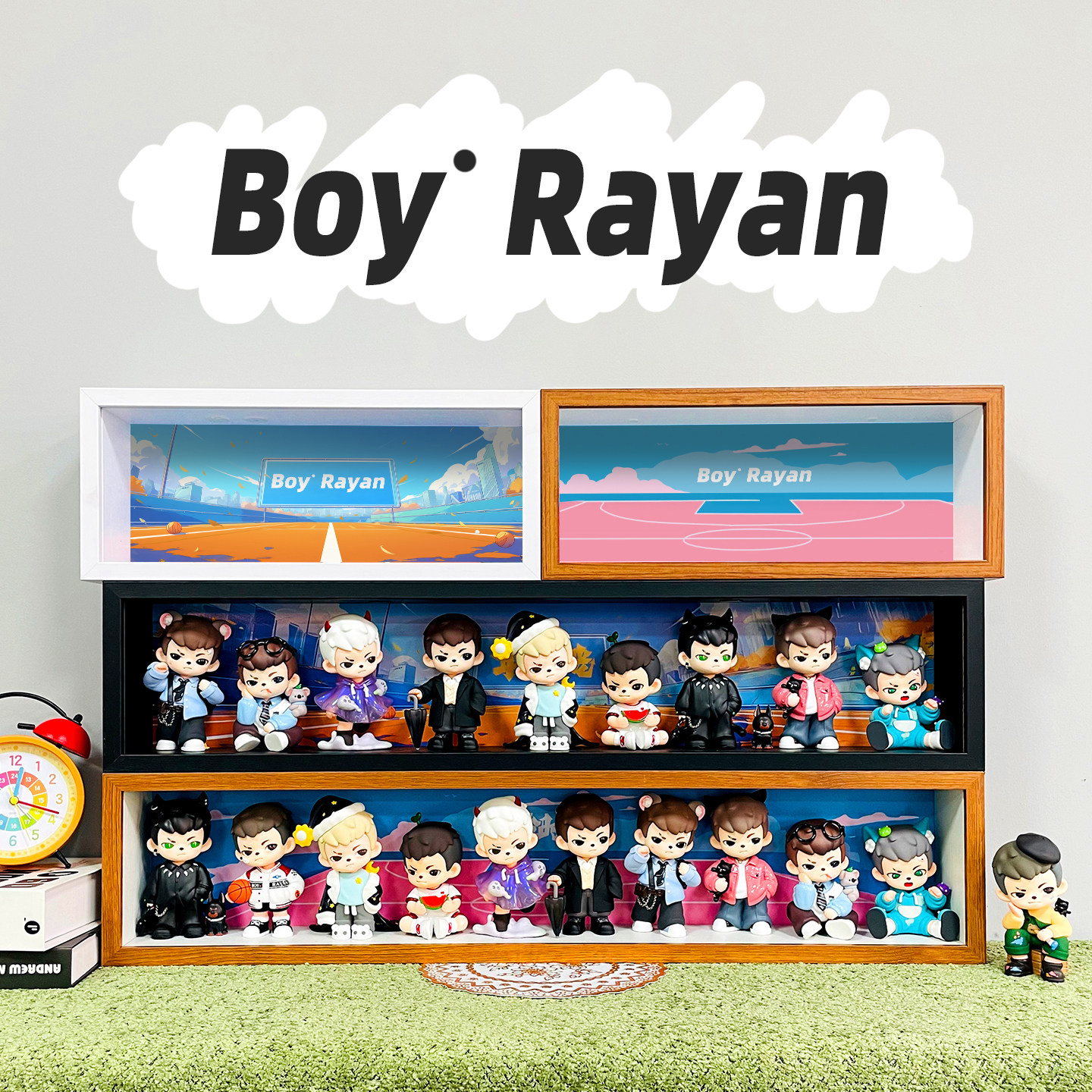 rayan年少时光天生玩家万物生长系列收纳展示柜盲盒防尘相框摆件
