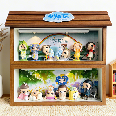 POPMART泡泡玛特Nyota四季时序盲盒收纳盒公仔手办场景展示架相框